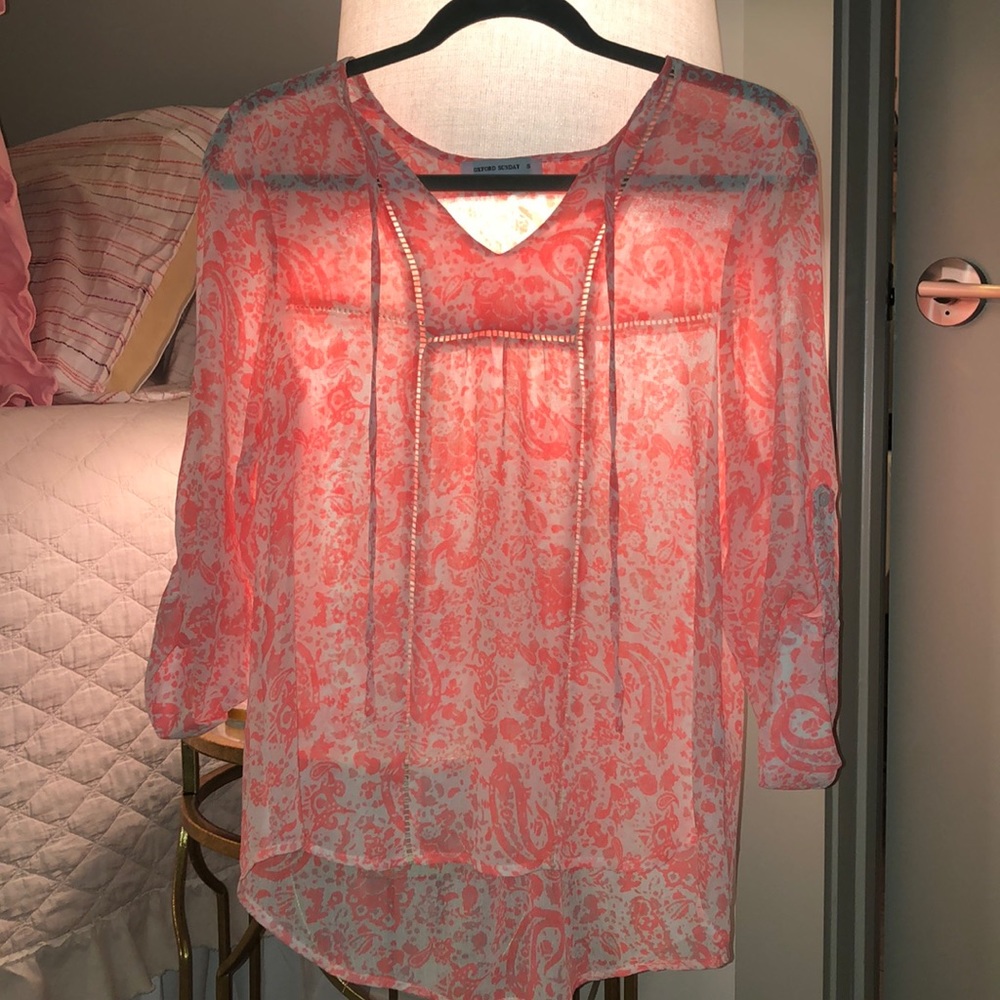 Oxford Sunday Patterned Sheer Blouse